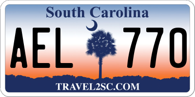 SC license plate AEL770