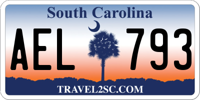 SC license plate AEL793