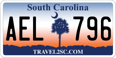 SC license plate AEL796