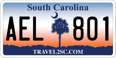 SC license plate AEL801