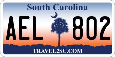SC license plate AEL802