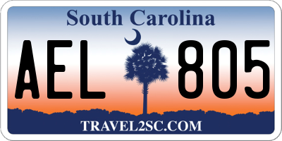 SC license plate AEL805