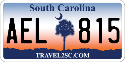 SC license plate AEL815