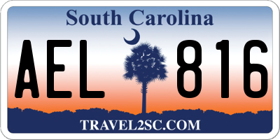 SC license plate AEL816