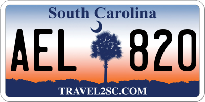 SC license plate AEL820