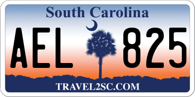 SC license plate AEL825