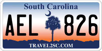 SC license plate AEL826