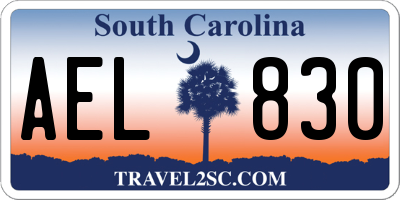 SC license plate AEL830