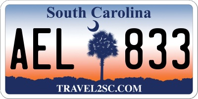 SC license plate AEL833