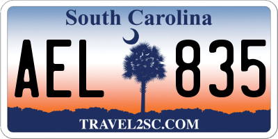 SC license plate AEL835
