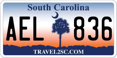 SC license plate AEL836