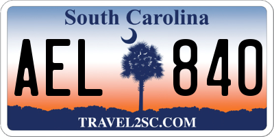 SC license plate AEL840
