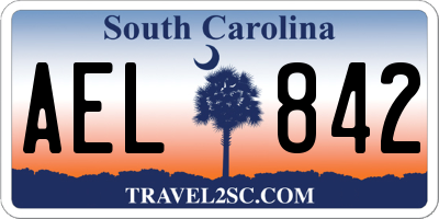 SC license plate AEL842
