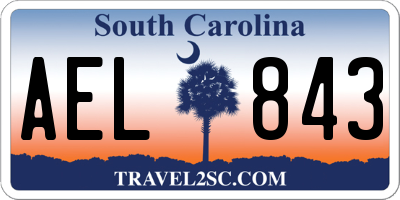 SC license plate AEL843