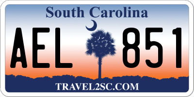 SC license plate AEL851
