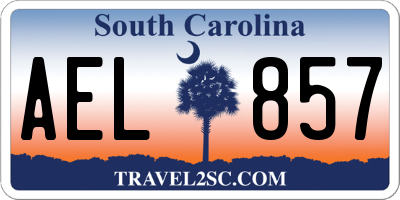 SC license plate AEL857
