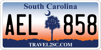 SC license plate AEL858