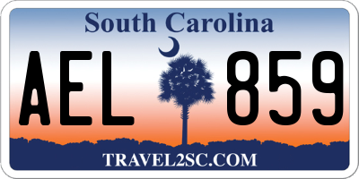 SC license plate AEL859