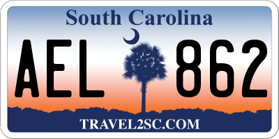 SC license plate AEL862