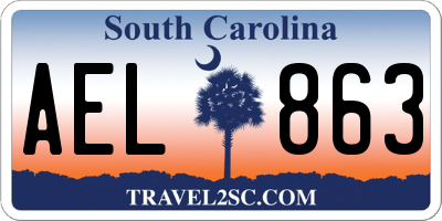 SC license plate AEL863