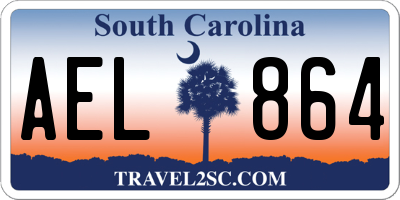 SC license plate AEL864