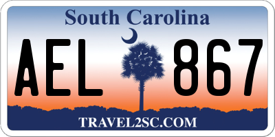 SC license plate AEL867