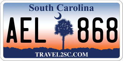 SC license plate AEL868