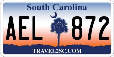 SC license plate AEL872
