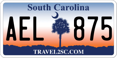 SC license plate AEL875