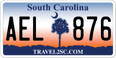 SC license plate AEL876