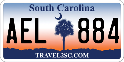SC license plate AEL884