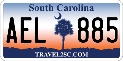 SC license plate AEL885