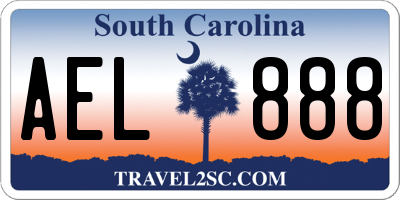 SC license plate AEL888
