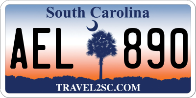 SC license plate AEL890