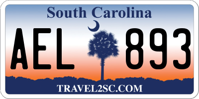 SC license plate AEL893