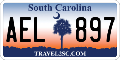 SC license plate AEL897