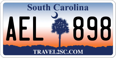 SC license plate AEL898