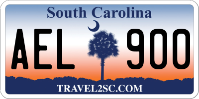 SC license plate AEL900