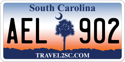 SC license plate AEL902