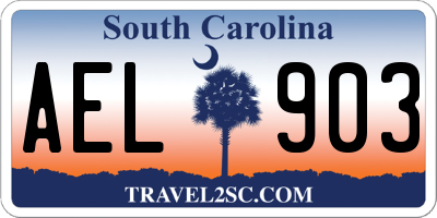 SC license plate AEL903