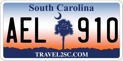 SC license plate AEL910