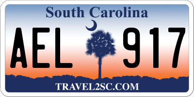 SC license plate AEL917