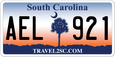 SC license plate AEL921