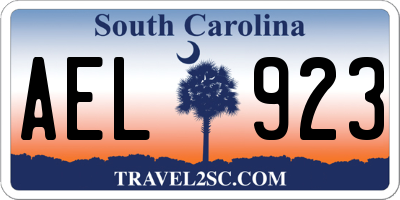 SC license plate AEL923