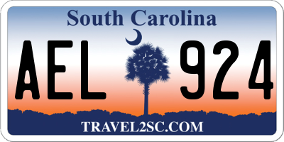 SC license plate AEL924