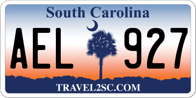 SC license plate AEL927