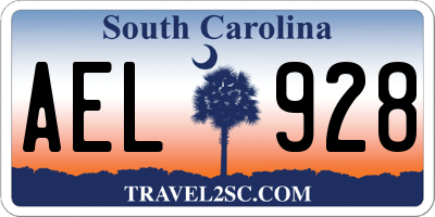 SC license plate AEL928