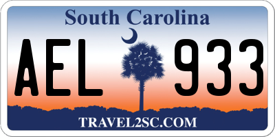 SC license plate AEL933