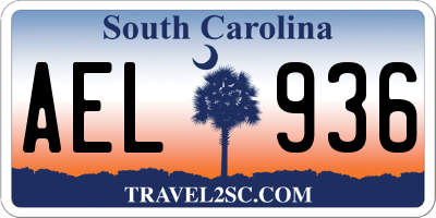 SC license plate AEL936