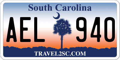 SC license plate AEL940